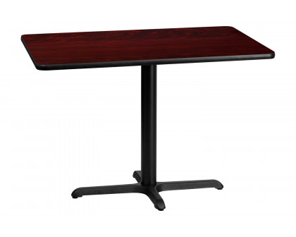 BLNK Rectangular Table with 23.5'' x 29.5'' Base - Mahogany, 30"W x 42"L