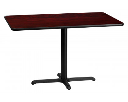 BLNK™ Rectangular Table with 23.5'' x 29.5'' Base - Mahogany, 30"W x 48"L