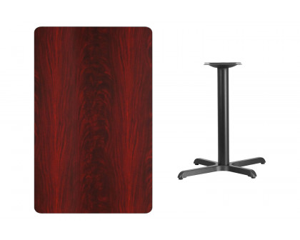 BLNK™ Rectangular Table with 23.5'' x 29.5'' Base - Mahogany, 30"W x 48"L