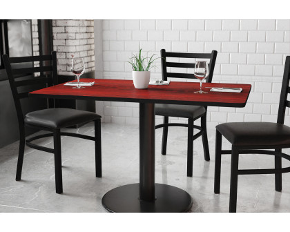 BLNK Rectangular Table with 24'' Round Base