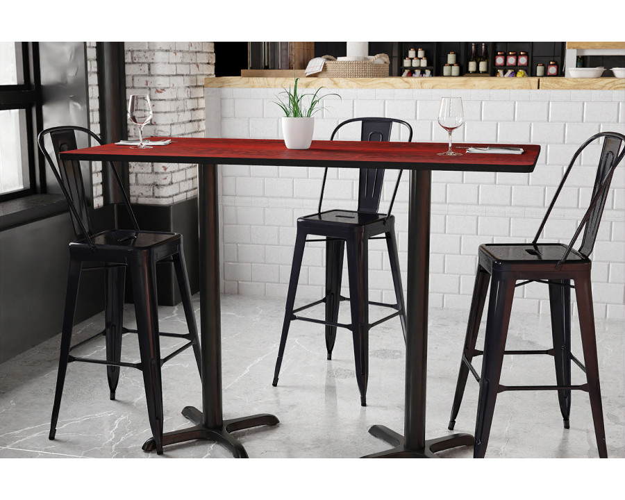 BLNK Rectangular Bar Height Table with 22'' x 22'' Bases