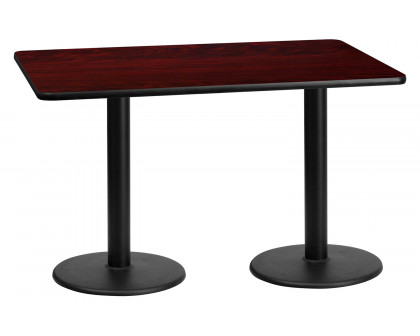 BLNK Rectangular Table with 18'' Round Bases