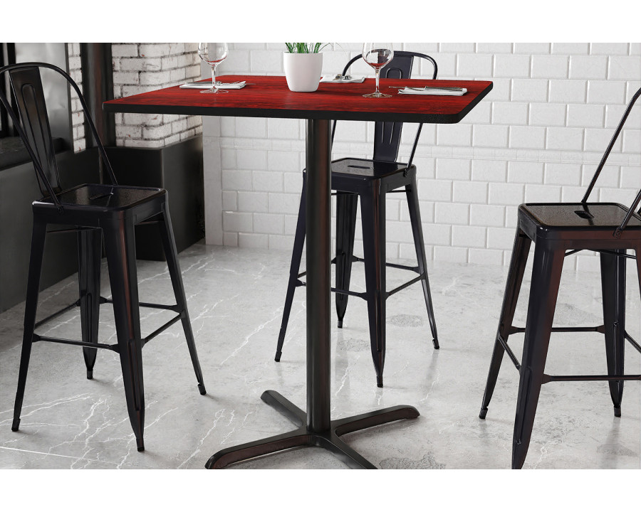 BLNK Square Bar Height Table with 30'' x 30'' Base - Mahogany, 36"W