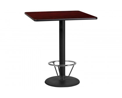 BLNK Square Bar Height Table with 24'' Round Base