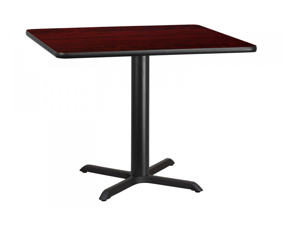 BLNK Square Table with 33'' x 33'' Base - Mahogany, 42"W