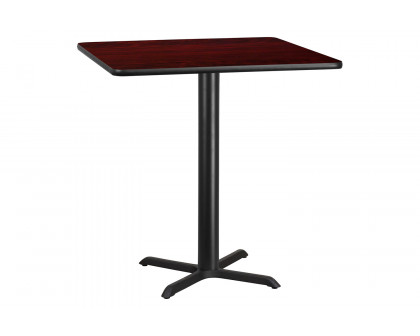 BLNK Square Bar Height Table with 33'' x 33'' Base - Mahogany, 42"W