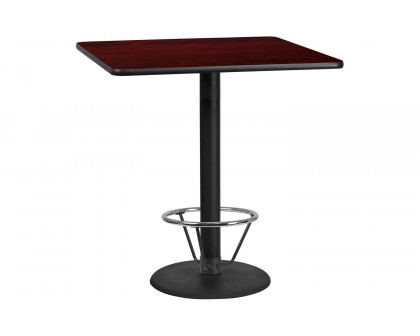 BLNK Square Bar Height Table with 24'' Round Base