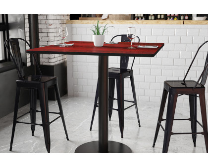 BLNK Square Bar Height Table with 24'' Round Base