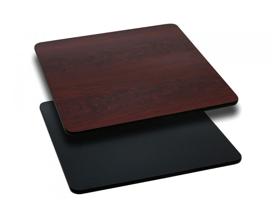 BLNK Glenbrook Square Laminate Reversible Table Top - Black or Mahogany, 24"W