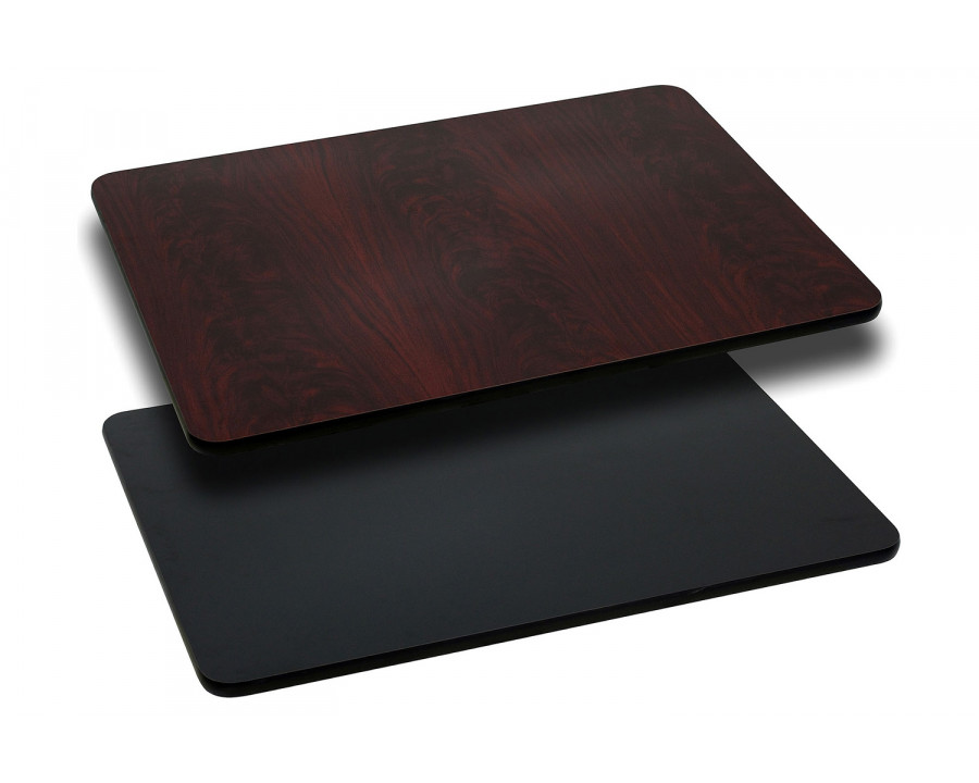 BLNK Glenbrook Rectangular Laminate Reversible Table Top - Black or Mahogany, 24"W x 30"L