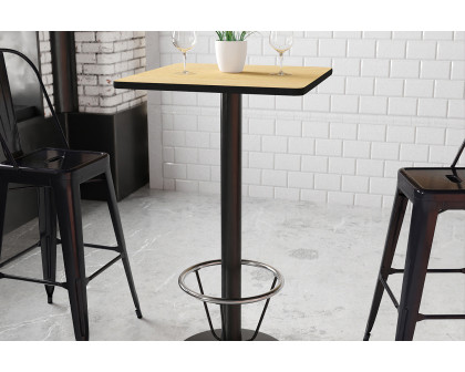 BLNK Square Bar Height Table with 18'' Round Base