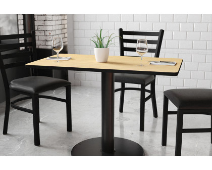 BLNK Rectangular Table with 24'' Round Base