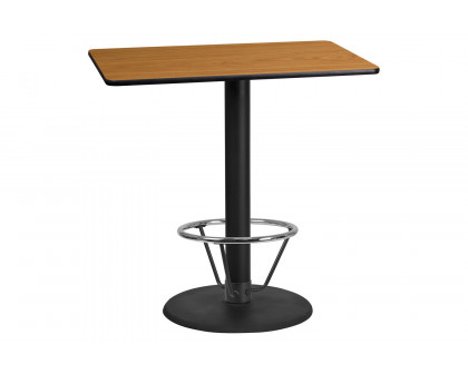 BLNK Rectangular Bar Height Table with 24'' Round Base