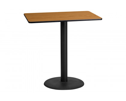 BLNK Rectangular Bar Height Table with 24'' Round Base