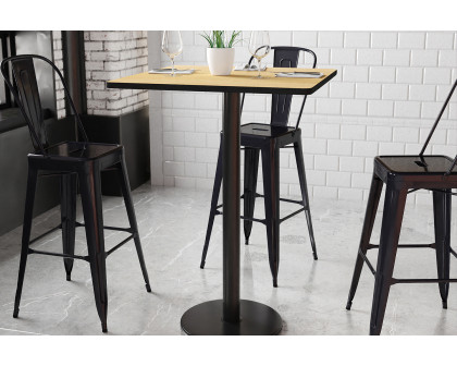 BLNK Square Bar Height Table with 18'' Round Base