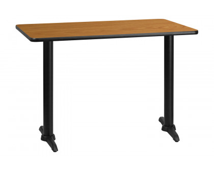 BLNK™ Rectangular Table with 5'' x 22'' Bases - Natural, 30"W x 42"L