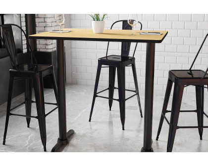 BLNK Rectangular Bar Height Table with 5'' x 22'' Bases