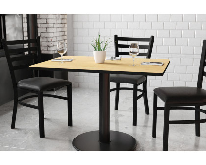 BLNK Rectangular Table with 24'' Round Base