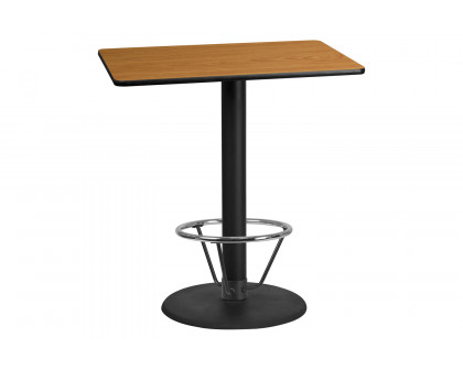 BLNK Rectangular Bar Height Table with 24'' Round Base