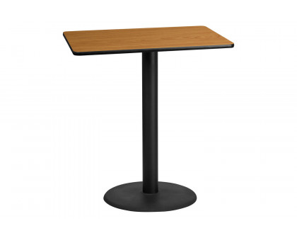 BLNK Rectangular Bar Height Table with 24'' Round Base