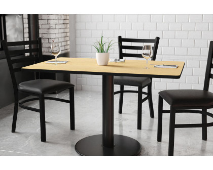 BLNK Rectangular Table with 24'' Round Base