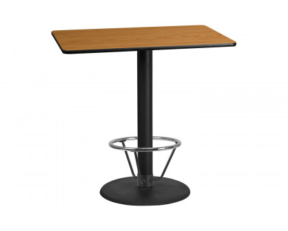 BLNK Rectangular Bar Height Table with 24'' Round Base