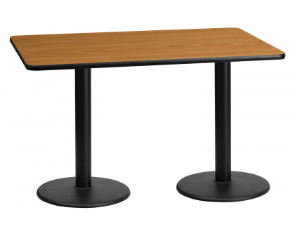 BLNK Rectangular Table with 18'' Round Bases