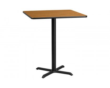 BLNK Square Bar Height Table with 30'' x 30'' Base - Natural, 36"W