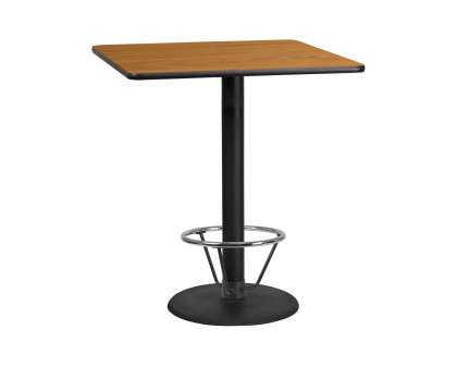 BLNK Square Bar Height Table with 24'' Round Base