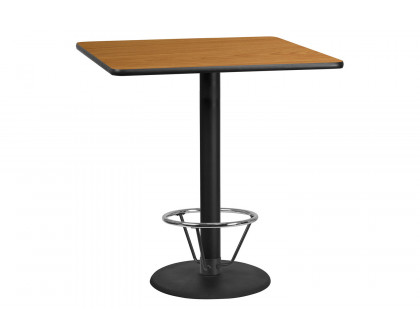 BLNK Square Bar Height Table with 24'' Round Base