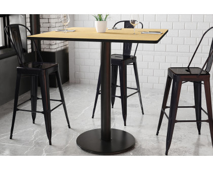 BLNK Square Bar Height Table with 24'' Round Base