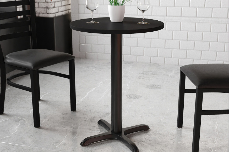 BLNK™ Round Table with 22'' x 22'' Base - Black, 24"D