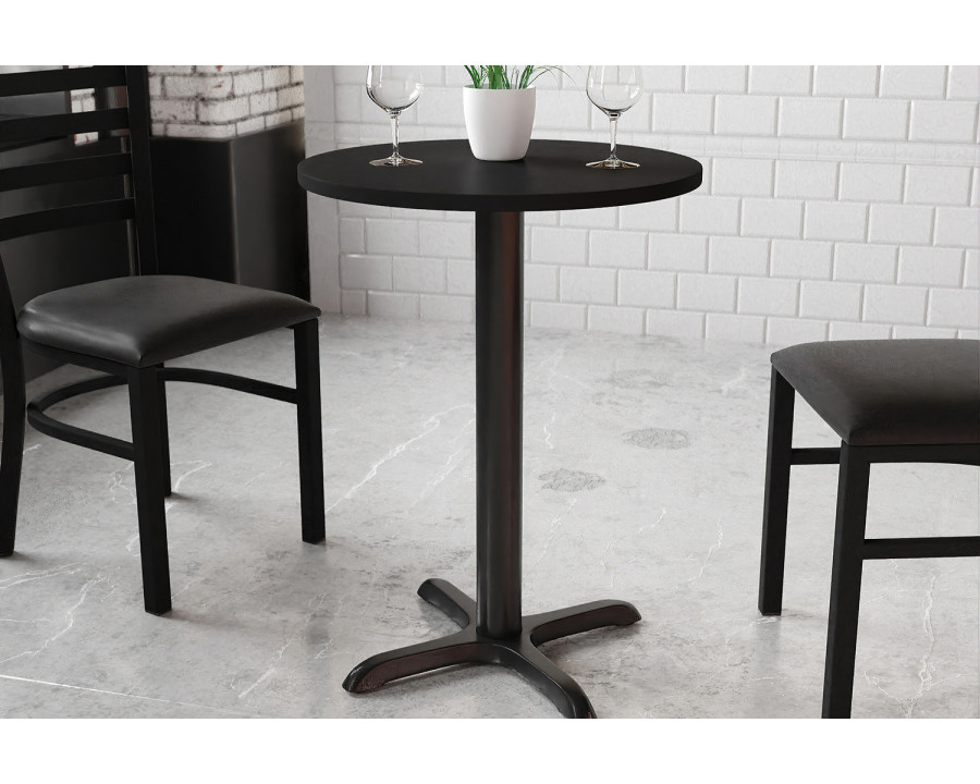 BLNK Round Table with 22'' x 22'' Base - Black, 24"D