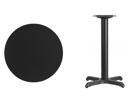 BLNK™ Round Table with 22'' x 22'' Base - Black, 24"D