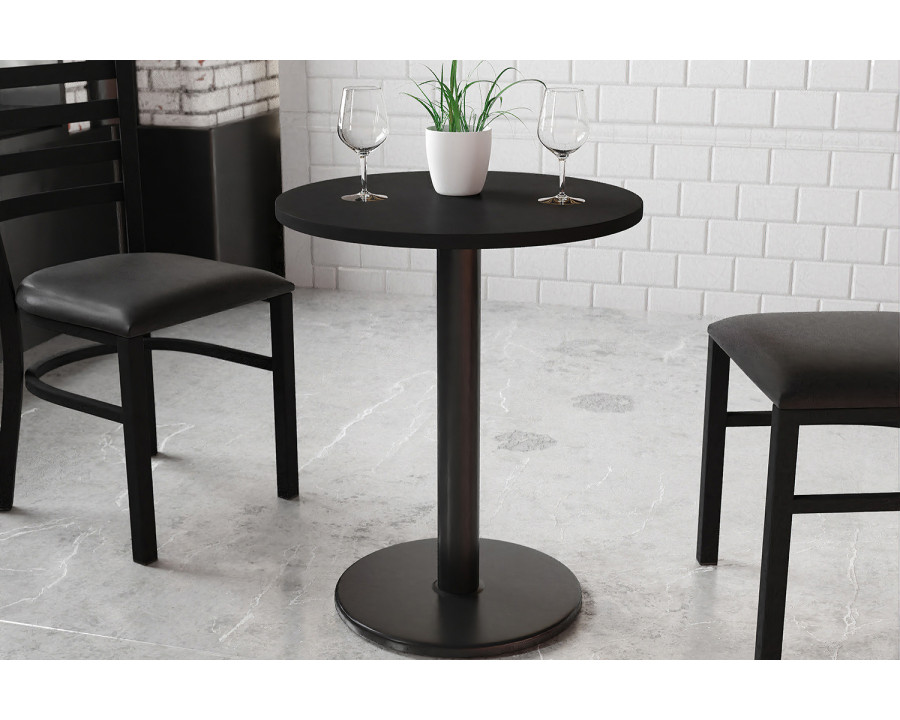 BLNK Round Table with 18'' Round Base - Black, 24"D