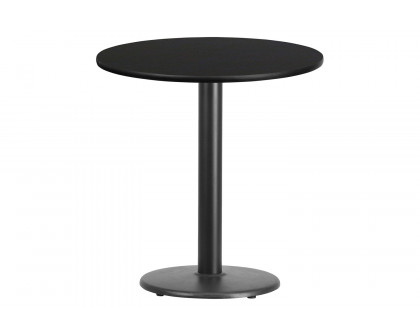 BLNK™ Round Table with 18'' Round Base - Black, 24"D