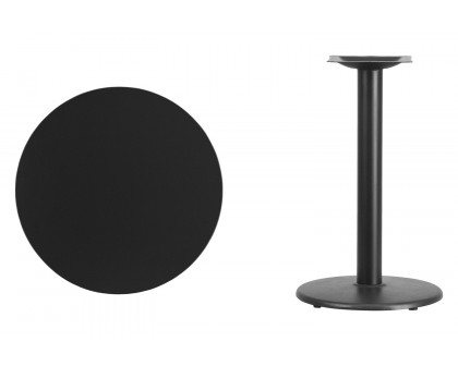 BLNK™ Round Table with 18'' Round Base - Black, 24"D