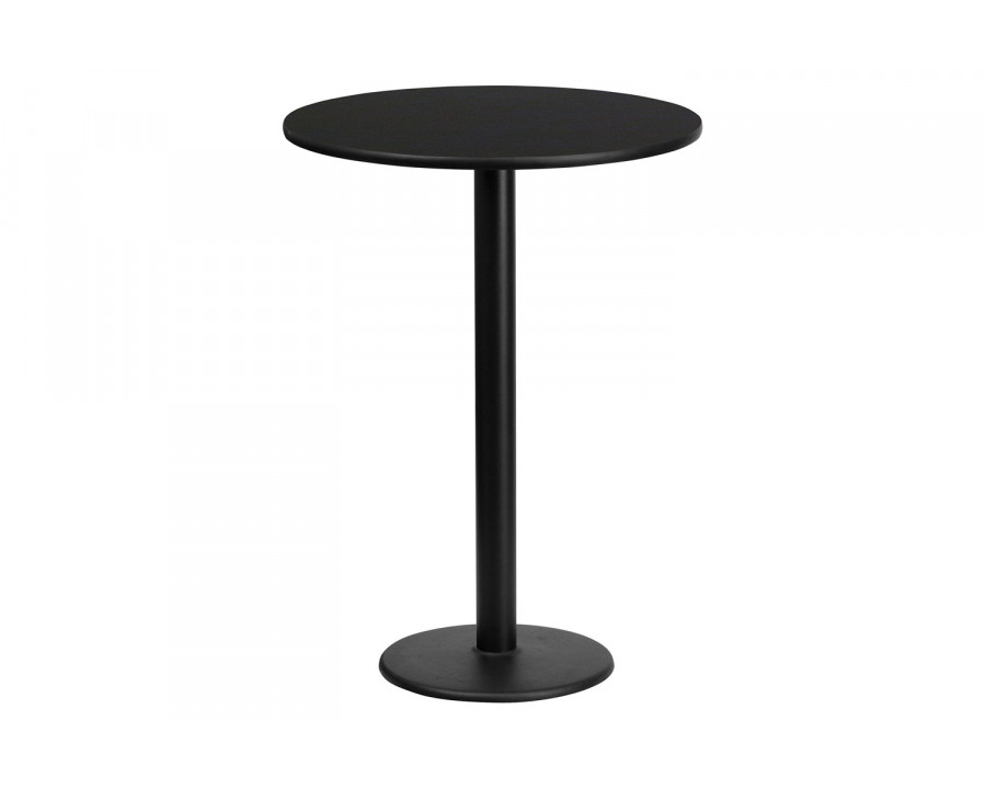 BLNK Round Bar Height Table with 18'' Round Base - Black, 24"D