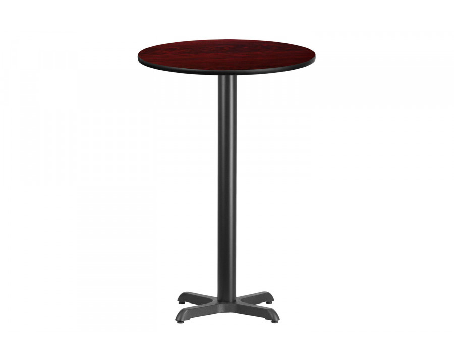 BLNK Round Bar Height Table with 22'' x 22'' Base - Mahogany, 24"D