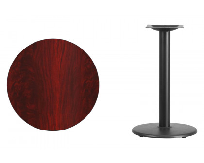 BLNK™ Round Table with 18'' Round Base - Mahogany, 24"D