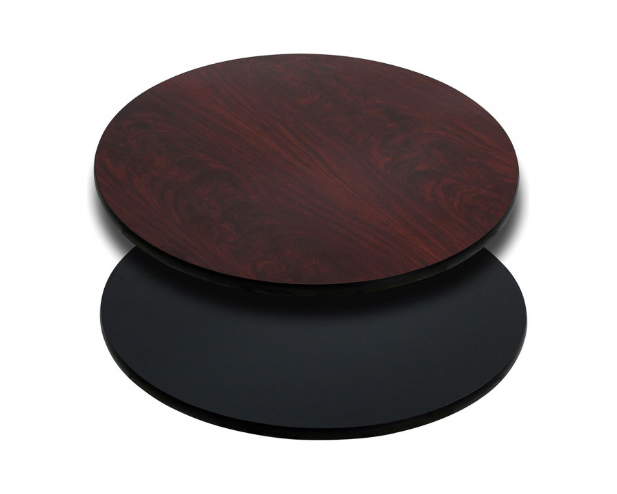 BLNK Glenbrook Round Laminate Reversible Table Top - Black or Mahogany, 24"D