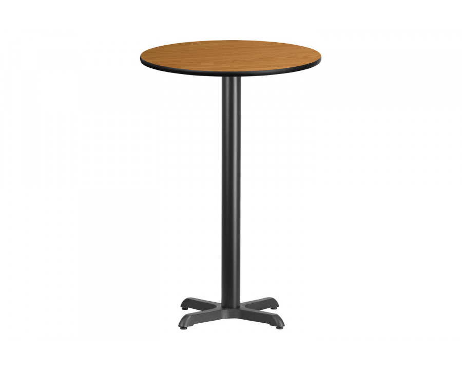 BLNK Round Bar Height Table with 22'' x 22'' Base - Natural, 24"D