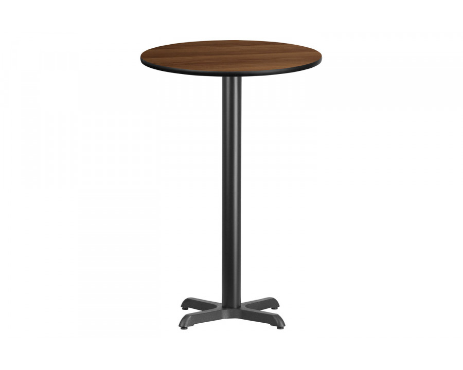 BLNK Round Bar Height Table with 22'' x 22'' Base - Walnut, 24"D