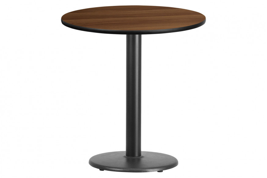 BLNK™ Round Table with 18'' Round Base - Walnut, 24"D