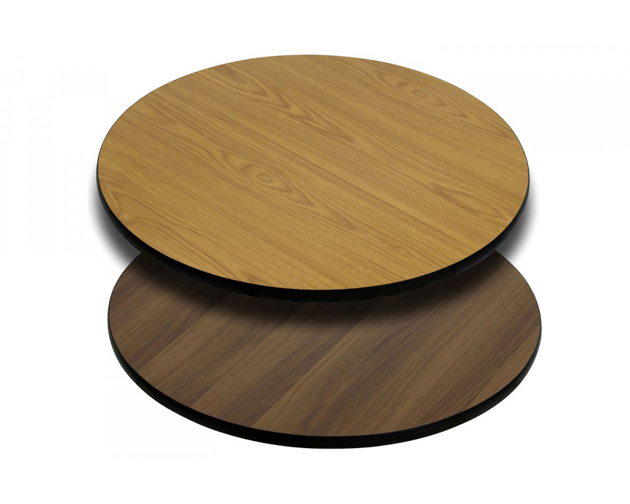 BLNK Glenbrook Round Laminate Reversible Table Top - Natural or Walnut, 24"D