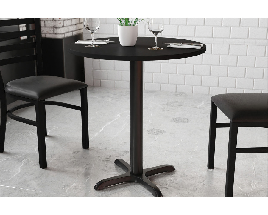 BLNK Round Table with 22'' x 22'' Base - Black, 30"D