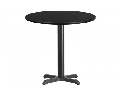 BLNK Round Table with 22'' x 22'' Base - Black, 30"D