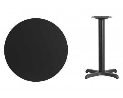 BLNK Round Table with 22'' x 22'' Base - Black, 30"D