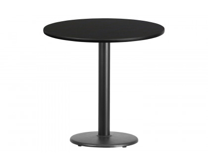 BLNK™ Round Table with 18'' Round Base - Black, 30"D