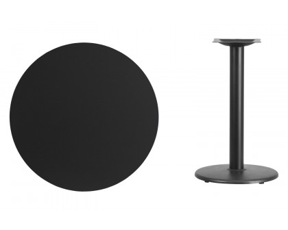 BLNK™ Round Table with 18'' Round Base - Black, 30"D